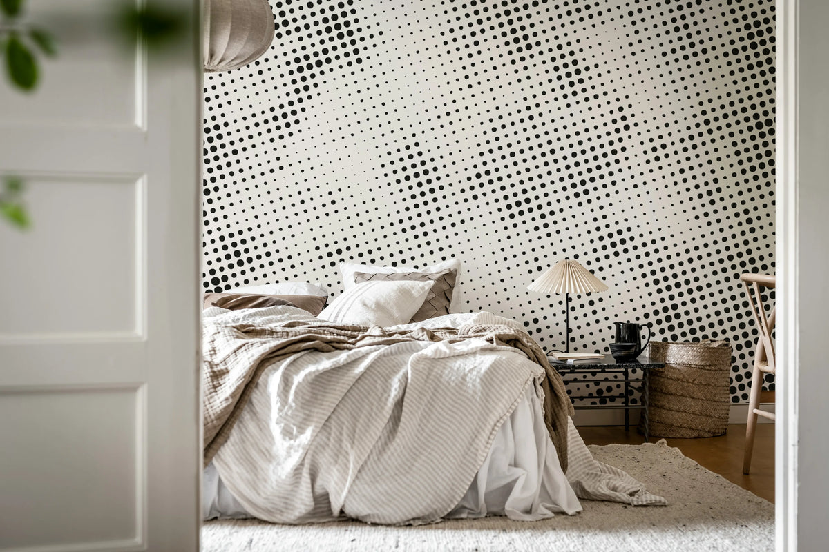 Raster, Black & White Mural Wallpaper - room preview 02