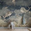 Water Song, Deep Blue Mural Wallpaper - room preview 02