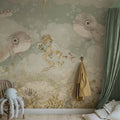 Water Song, Aqua Green Mural Wallpaper - room preview 02