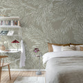 Fir Twig, Gray Mural Wallpaper - room preview 02