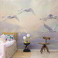 Flying Swans, Pastel Mural Wallpaper - room preview 02