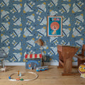 Rockets, Blue Mural Wallpaper - room preview 02