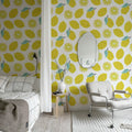 Lemons, Yellow Mural Wallpaper - room preview 02