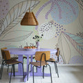 Artsy Leafs, Lilac Mural Wallpaper - room preview 02