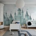 Castle Village, Blue Mural Wallpaper - room preview 02