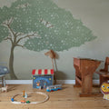 Windy Tree, Light Green Mural Wallpaper - room preview 02