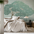 Windy Tree, Blue Mural Wallpaper - room preview 02