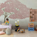 Windy Tree, Pink Mural Wallpaper - room preview 02