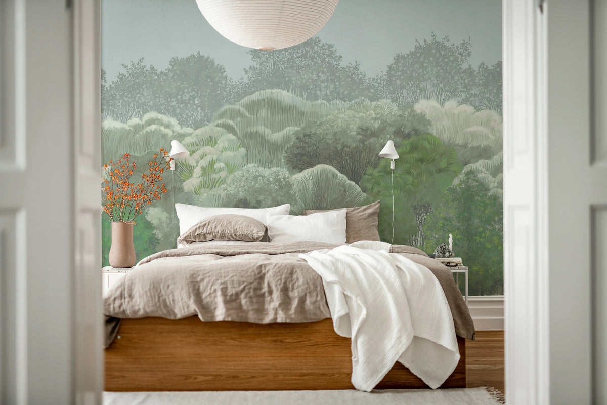 Leafy Forest, Summer Mural Wallpaper - room preview 02