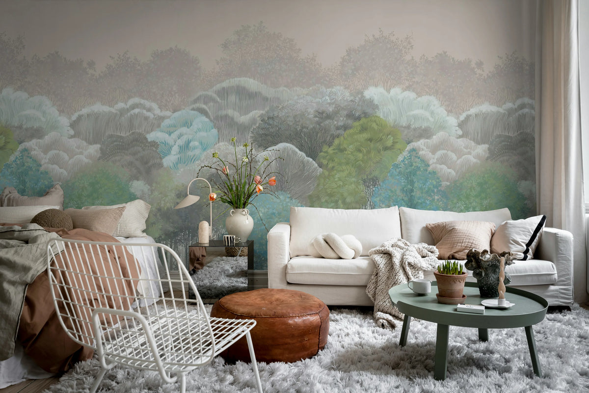 Leafy Forest, Dawn Mural Wallpaper - room preview 02