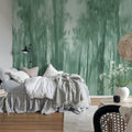 Morning Forest, Green Mural Wallpaper - room preview 02