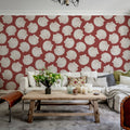 Bold Shell, Red Mural Wallpaper - room preview 02