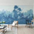 Wood, Blue Mural Wallpaper - room preview 02