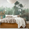 Wood, Green Mural Wallpaper - room preview 02
