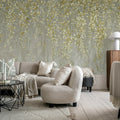 Draped Blossoms, Gold Mural Wallpaper - room preview 02