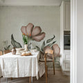 Floral Fantasy, Soft Pink Mural Wallpaper - room preview 02