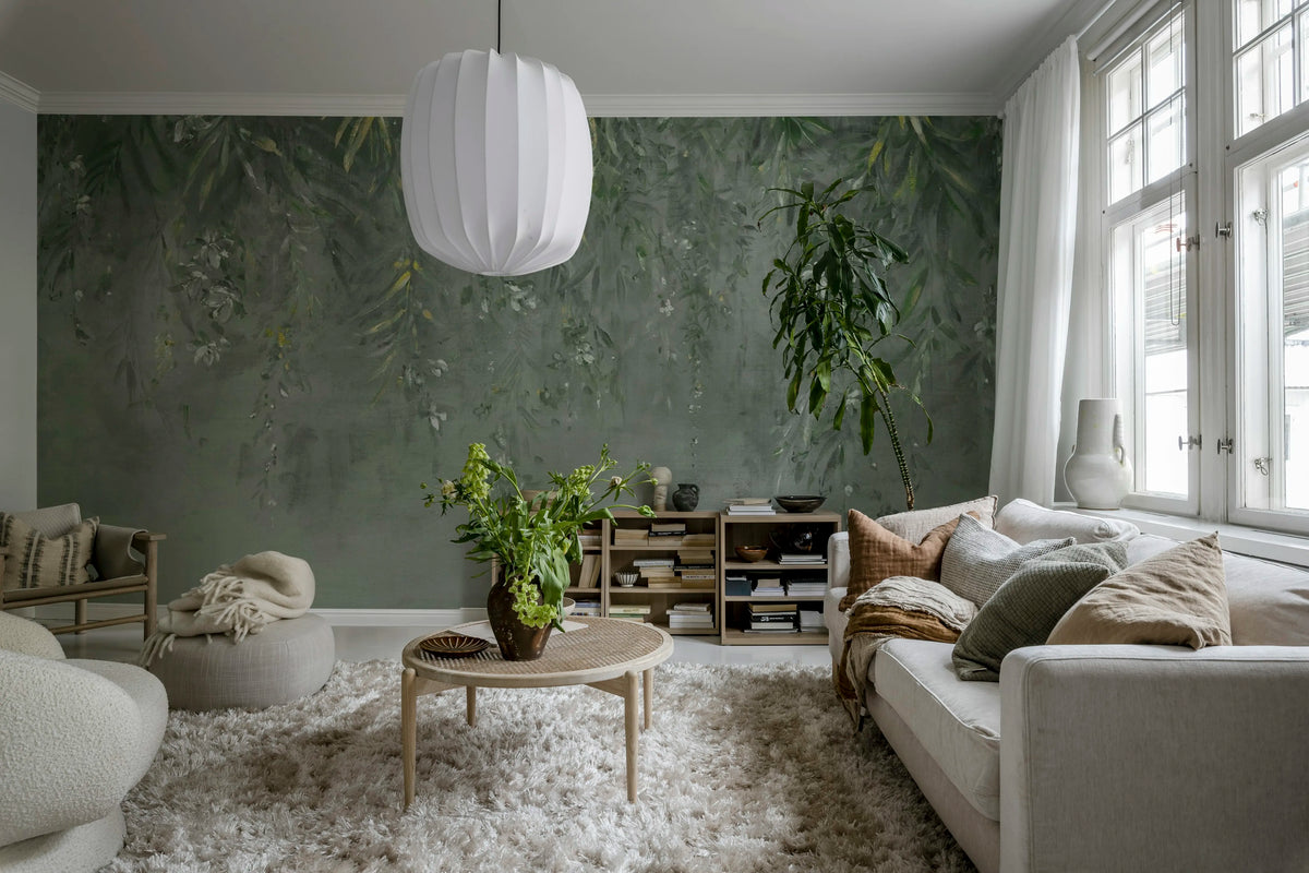 Honolulu, Dark Green Mural Wallpaper - room preview 02