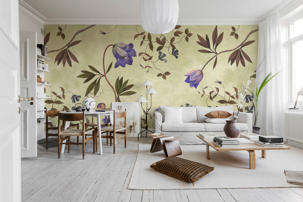 Romantic Garden, Lilac Mural Wallpaper - room preview 02