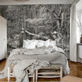 Secret Well Repeatable, Black & White Mural Wallpaper - room preview 02