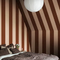 Happy Stripes, Apricot Mural Wallpaper - room preview 02