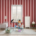 Happy Stripes, Raspberry Mural Wallpaper - room preview 02