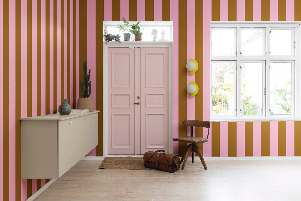 Happy Stripes, Fudge Mural Wallpaper - room preview 02