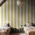 Happy Stripes, Mustard Mural Wallpaper - room preview 02