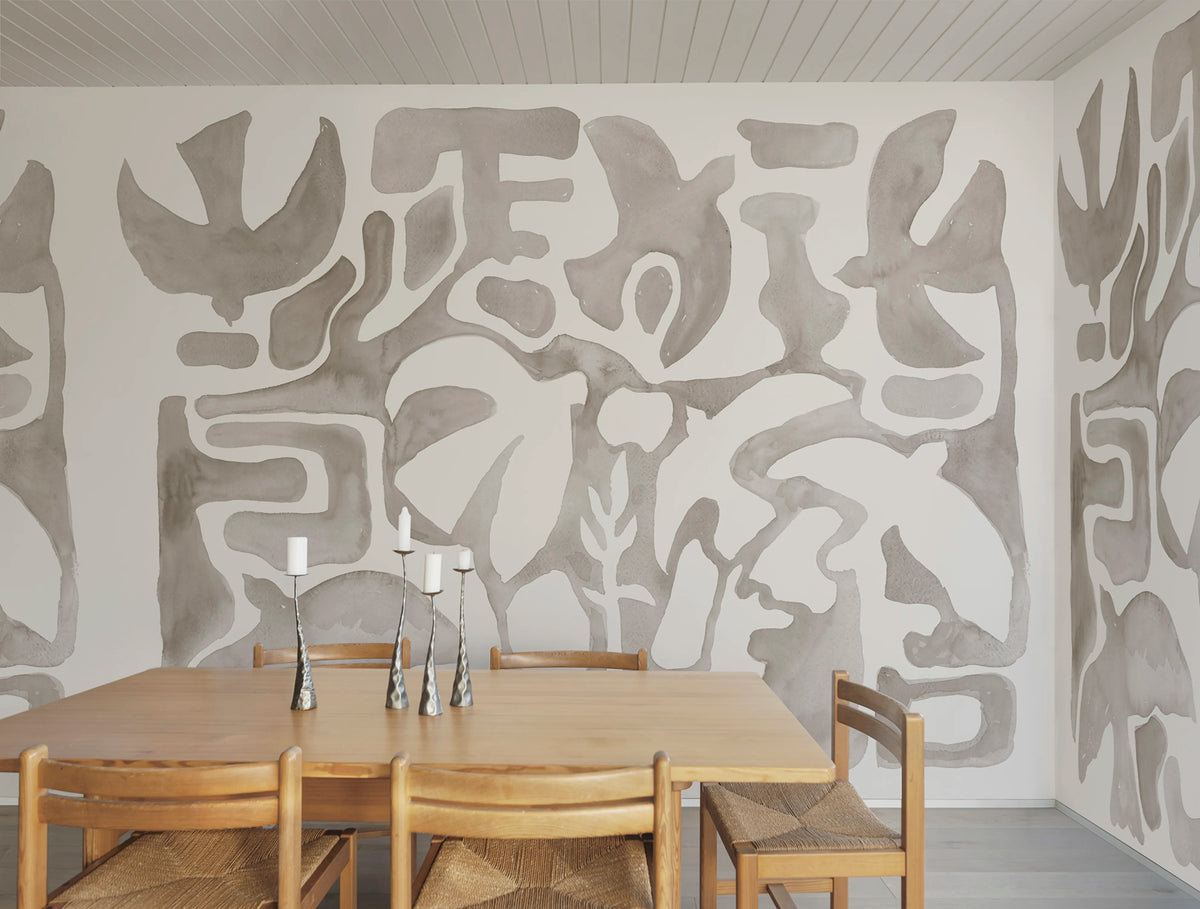 Harmony Forms, Beige Mural Wallpaper - room preview 02