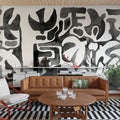 Harmony Forms, Black & White Mural Wallpaper - room preview 02