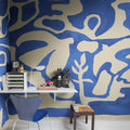 Harmony Forms, Blue Mural Wallpaper - room preview 02