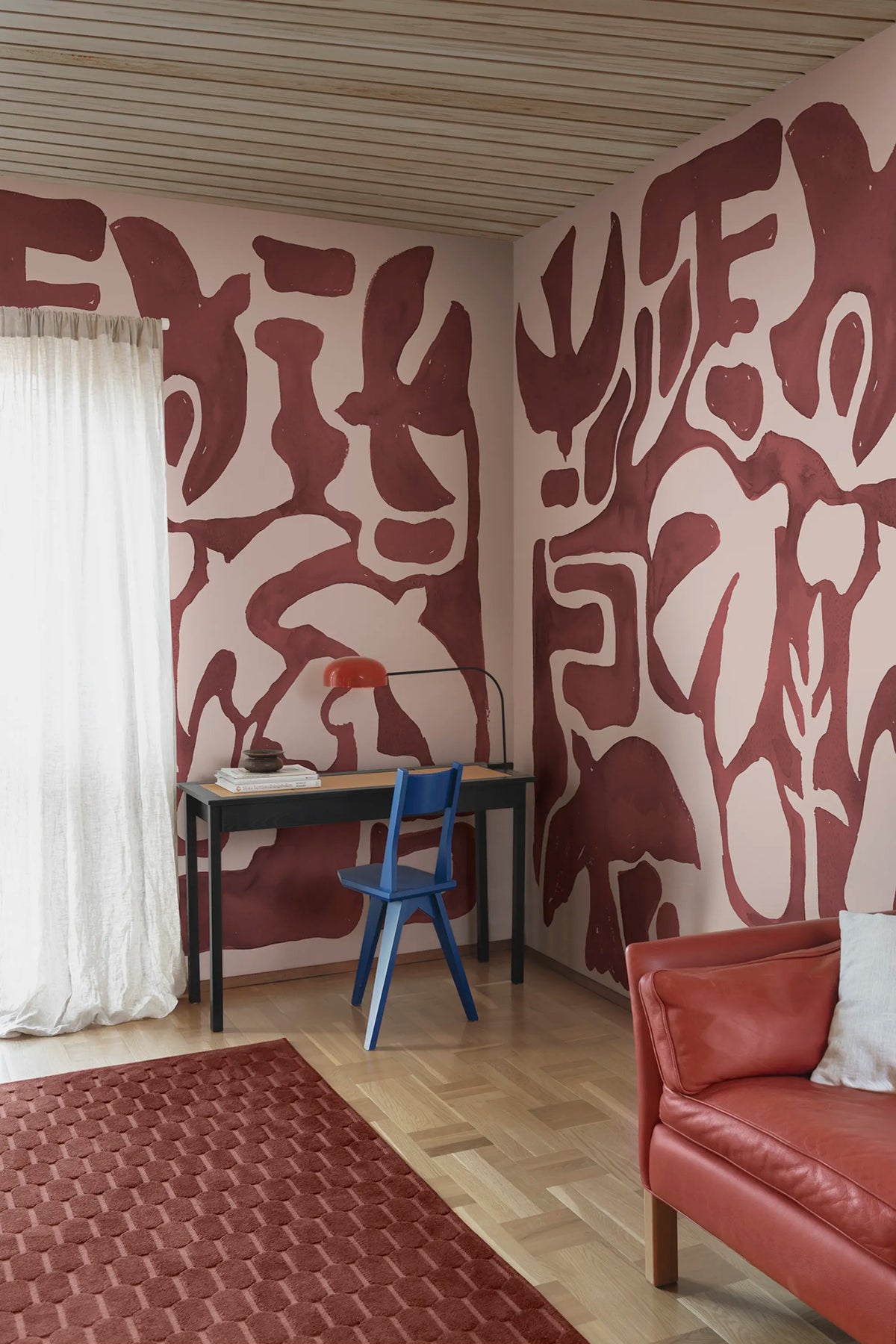 Harmony Forms, Red & Pink Mural Wallpaper - room preview 02
