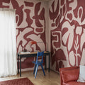 Harmony Forms, Red & Pink Mural Wallpaper - room preview 02