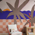 Palm Horizon, Sunset Mural Wallpaper - room preview 02
