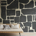 Block Print, Black Mural Wallpaper - room preview 02