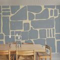 Block Print, Blue & Yellow Mural Wallpaper - room preview 02