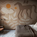 Emmas Horses, Brown Mural Wallpaper - room preview 02