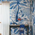 Midnight Tropics, Blue Mural Wallpaper - room preview 02