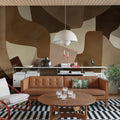 Serene Layers, Brown Mural Wallpaper - room preview 02
