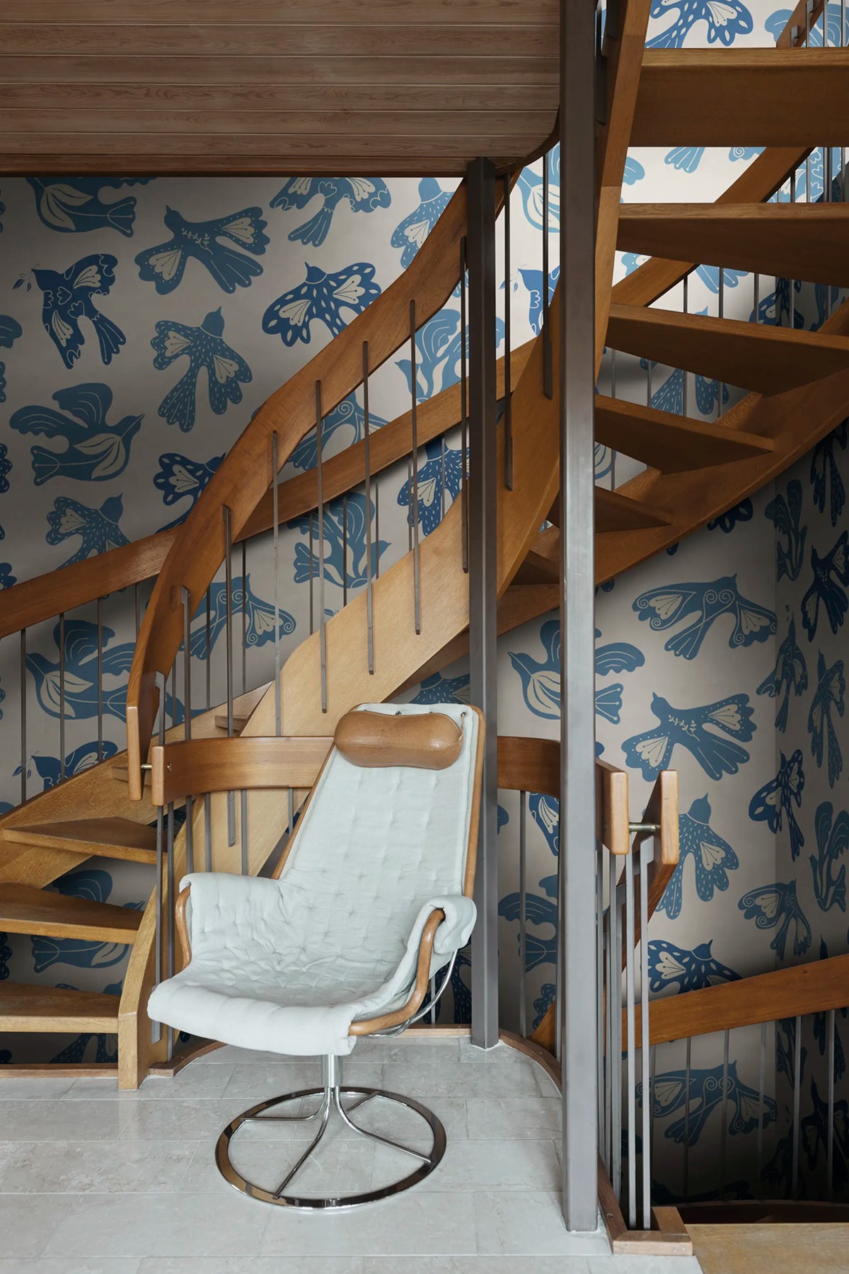 Dancing Wings, Light Blue Mural Wallpaper - room preview 02