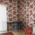 Dancing Wings, Red Mural Wallpaper - room preview 02