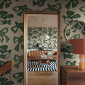 Dancing Wings, Green Mural Wallpaper - room preview 02