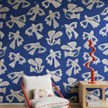 Dancing Wings, Blue Mural Wallpaper - room preview 02