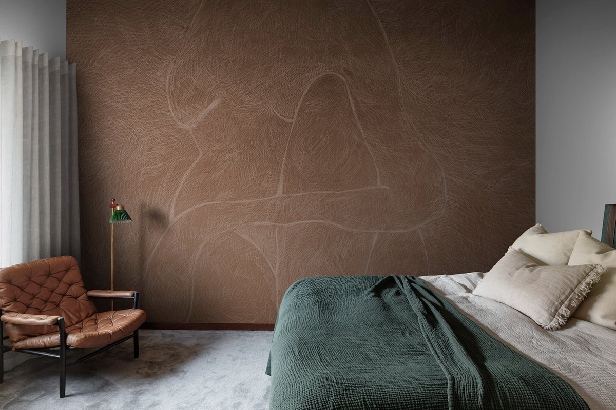 Subtle Figure, Rust Mural Wallpaper - room preview 02