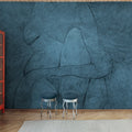 Subtle Figure, Blue Mural Wallpaper - room preview 02