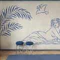Antiquity, Blue Mural Wallpaper - room preview 02