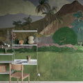 Tahitian Landscape, Green Mural Wallpaper - room preview 02