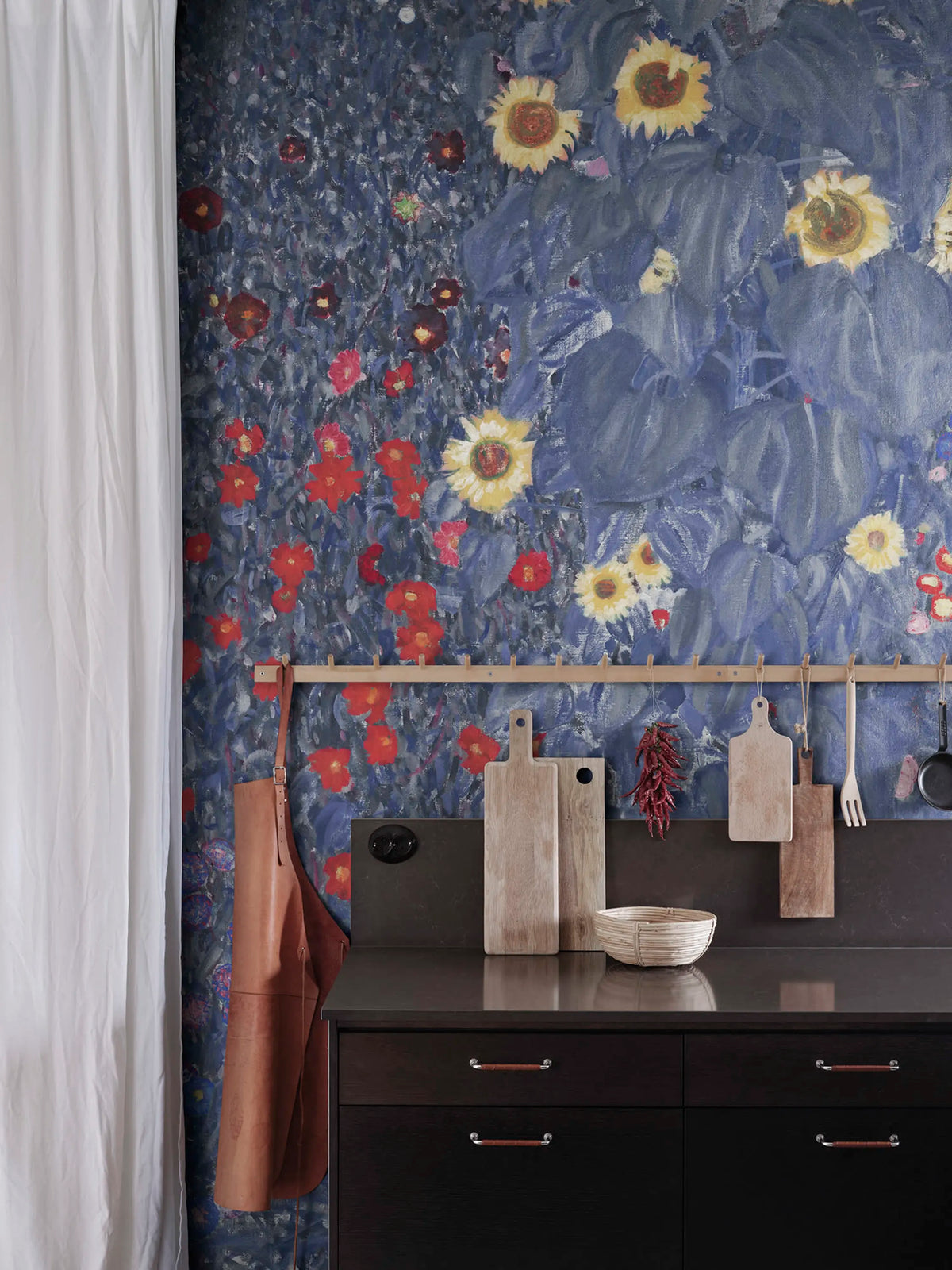 Farm Garden, Blue Mural Wallpaper - room preview 02