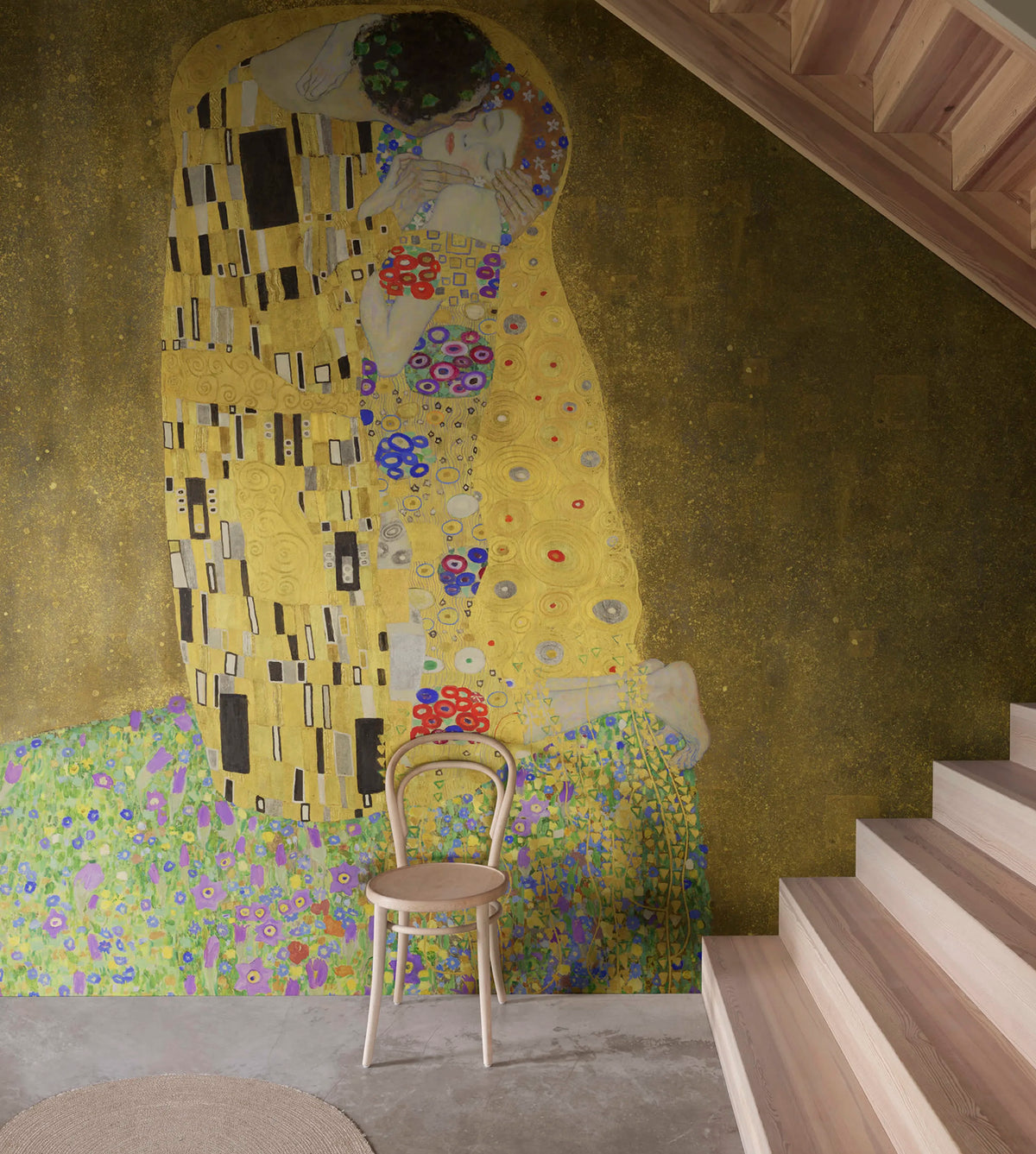 The Kiss Repeatable Mural Wallpaper - room preview 02