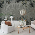 Owl Forest, Gray Mural Wallpaper - room preview 02