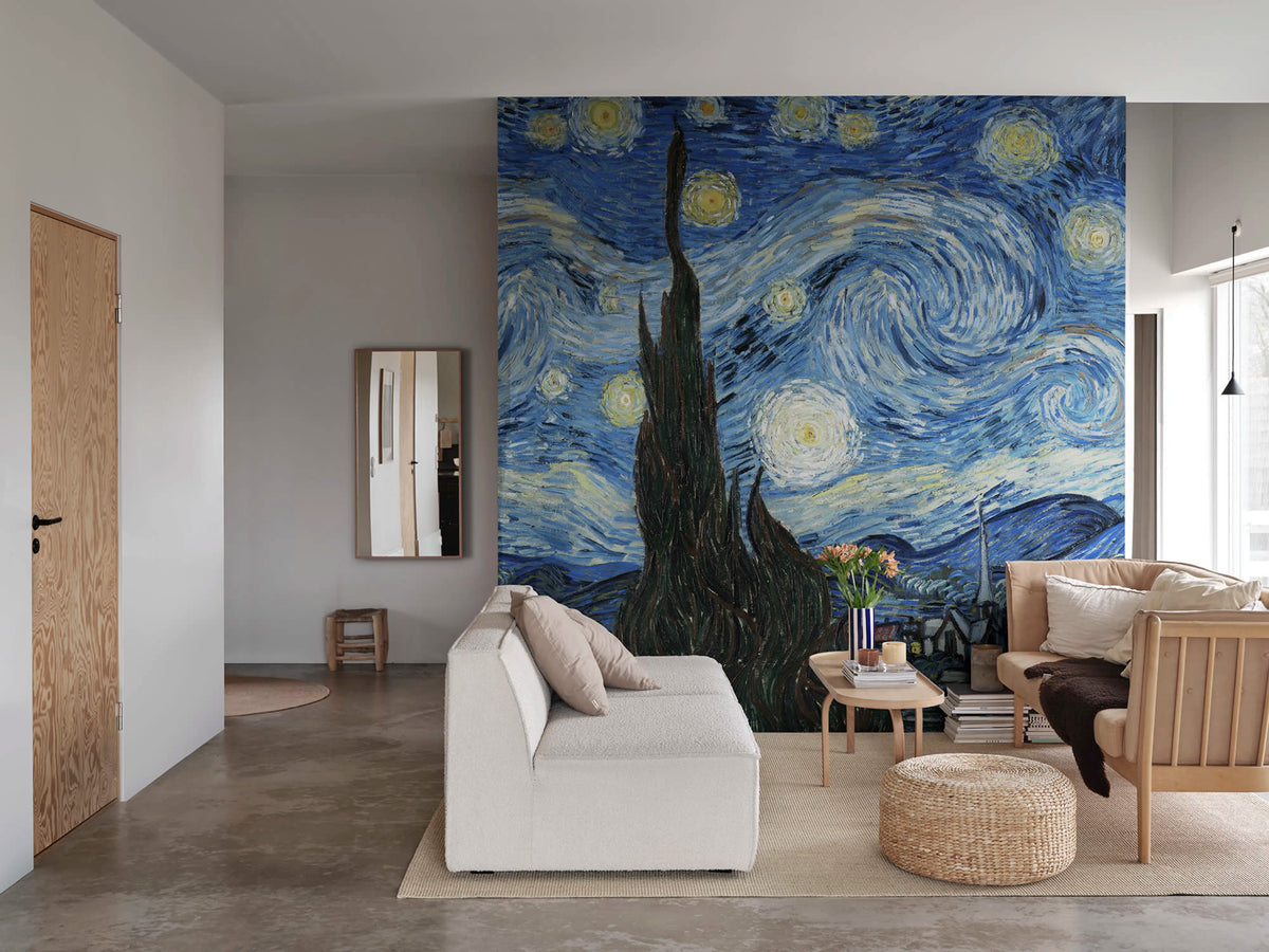 Starry Night by Van Gogh Repeatable Mural Wallpaper - room preview 02